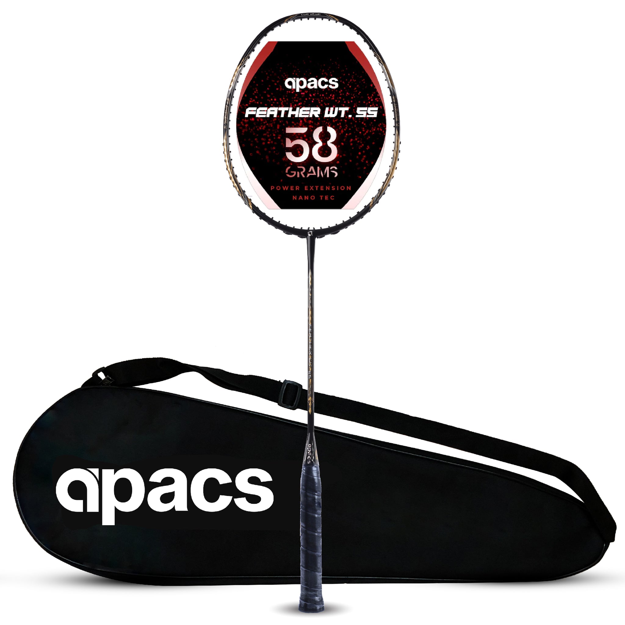 apacs FEATHER WEIGHT 55 58g グレーブルー ラケット apacs Feather Weight 55 (58grams, World\u0027s Lightest) | Made with