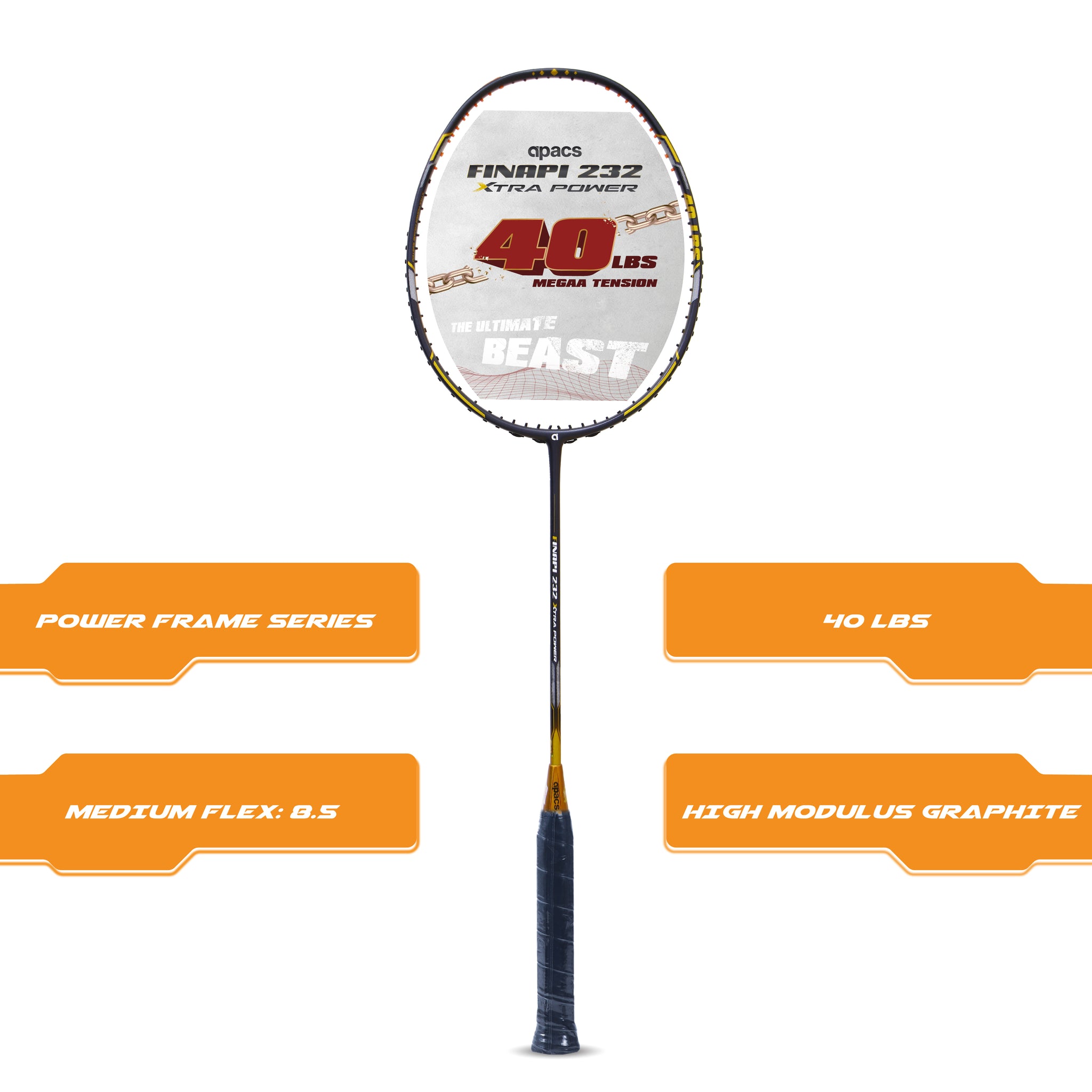 Apacs Finapi 232 Xtra Power - buy badminton rackets online