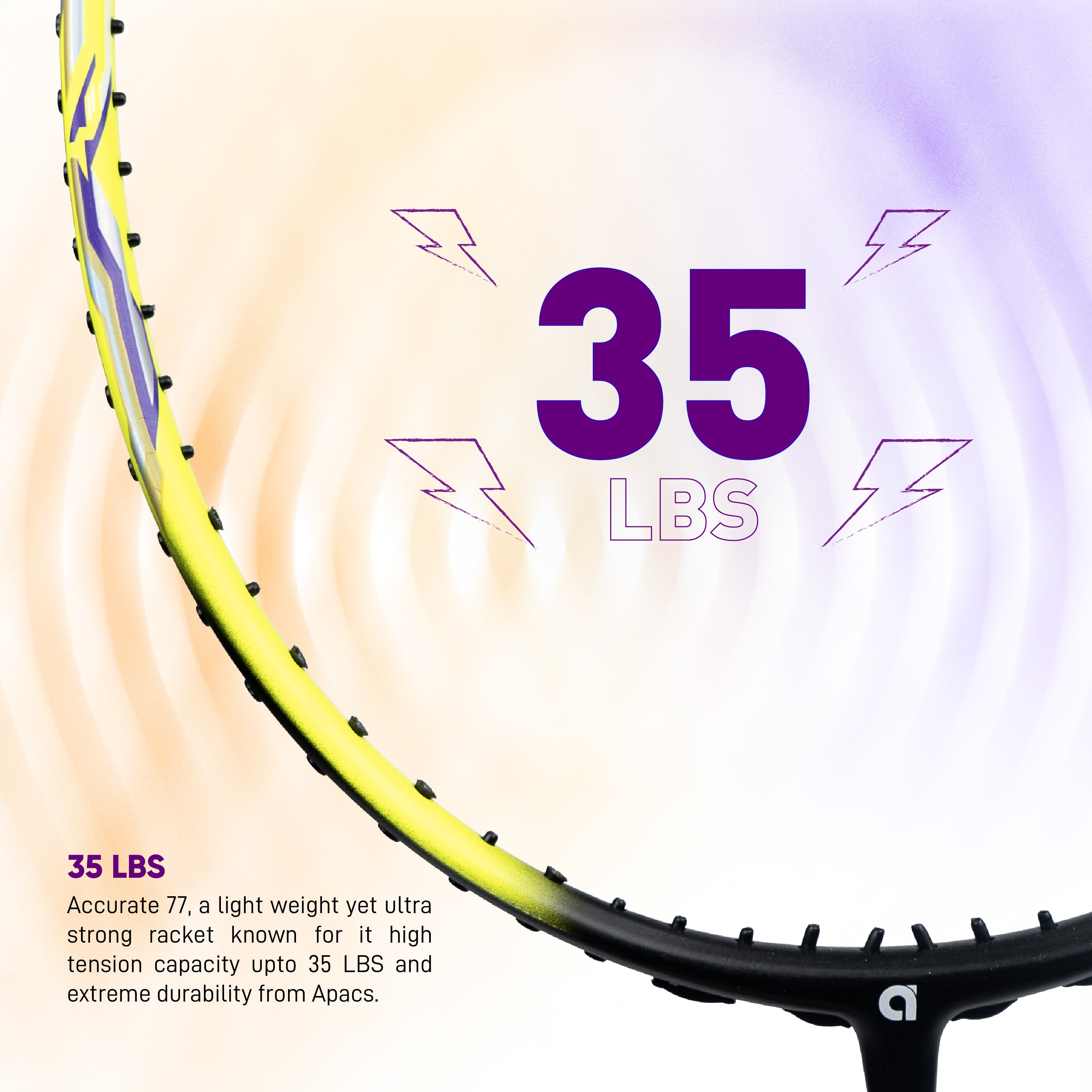 Apacs Accurate 77 Badminton Rackets / Racquets | 6.8mm Slim Shaft ...