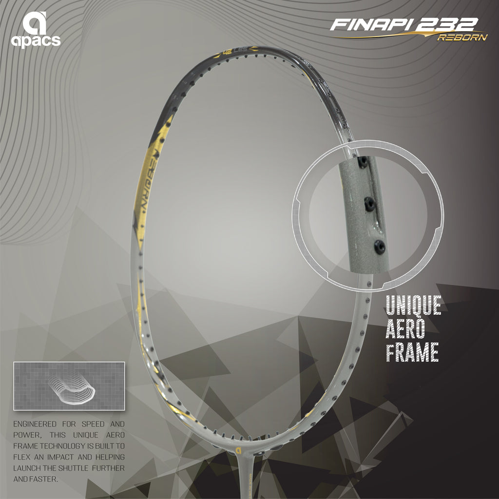 Apacs Racket Inapi 23 Apacs Finapi 232 Armor | 38LBS Max Tension | High Modulus Graphite ...
