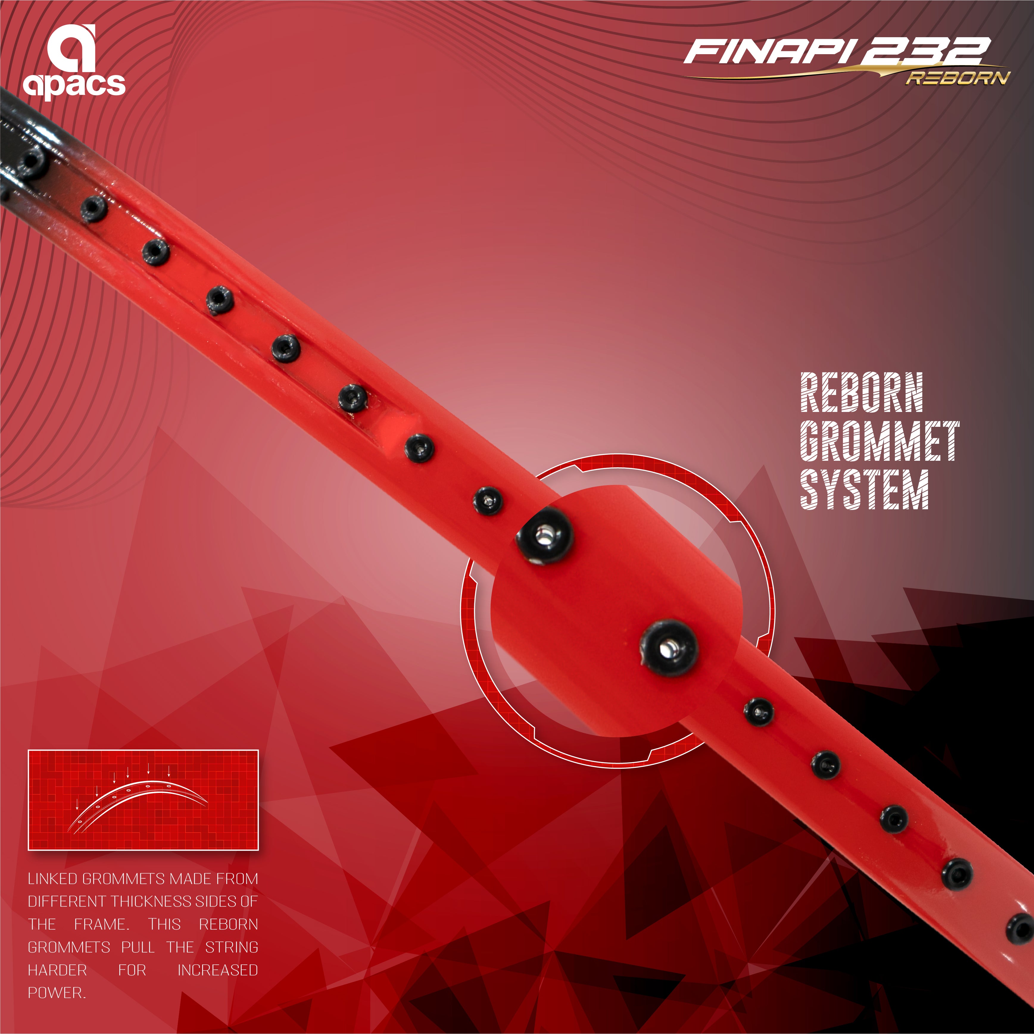 Finapi Racket Apacs Finapi 232 Armor | 38LBS Max Tension | High Modulus Graphite ...