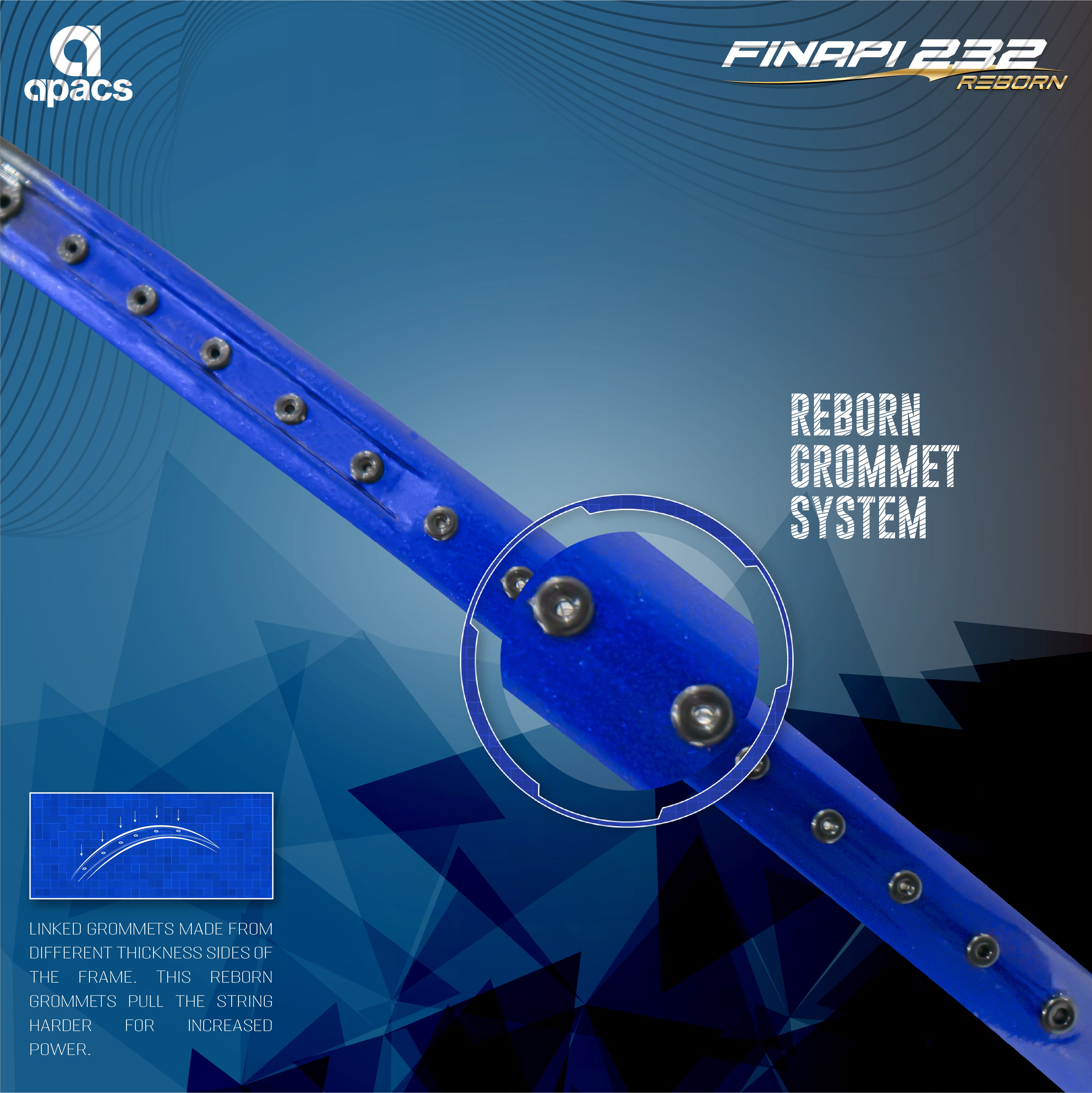 Finapi Racket Apacs Finapi 232 Armor | 38LBS Max Tension | High Modulus Graphite ...
