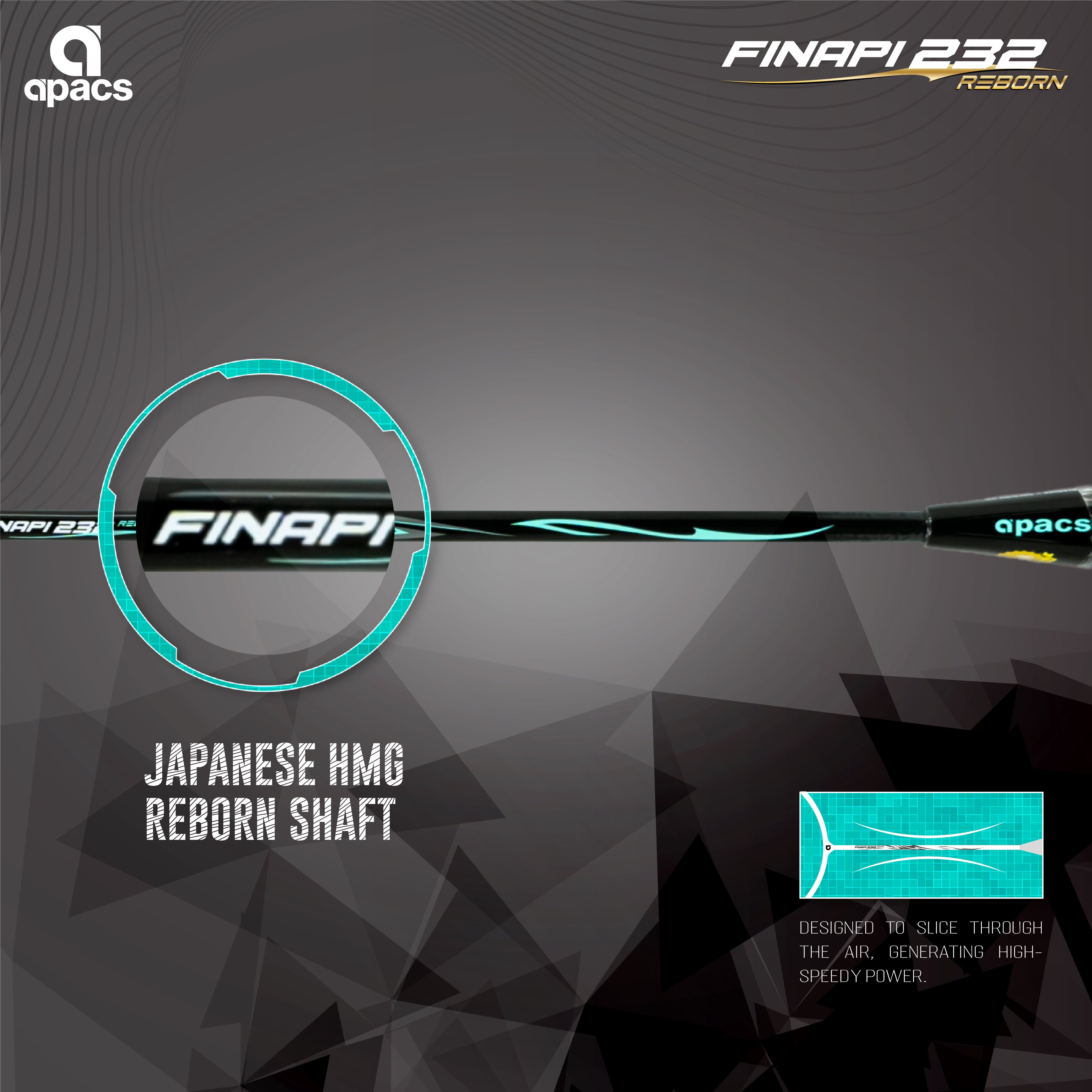 Finapi Racket Apacs Finapi 232 Armor | 38LBS Max Tension | High Modulus Graphite ...