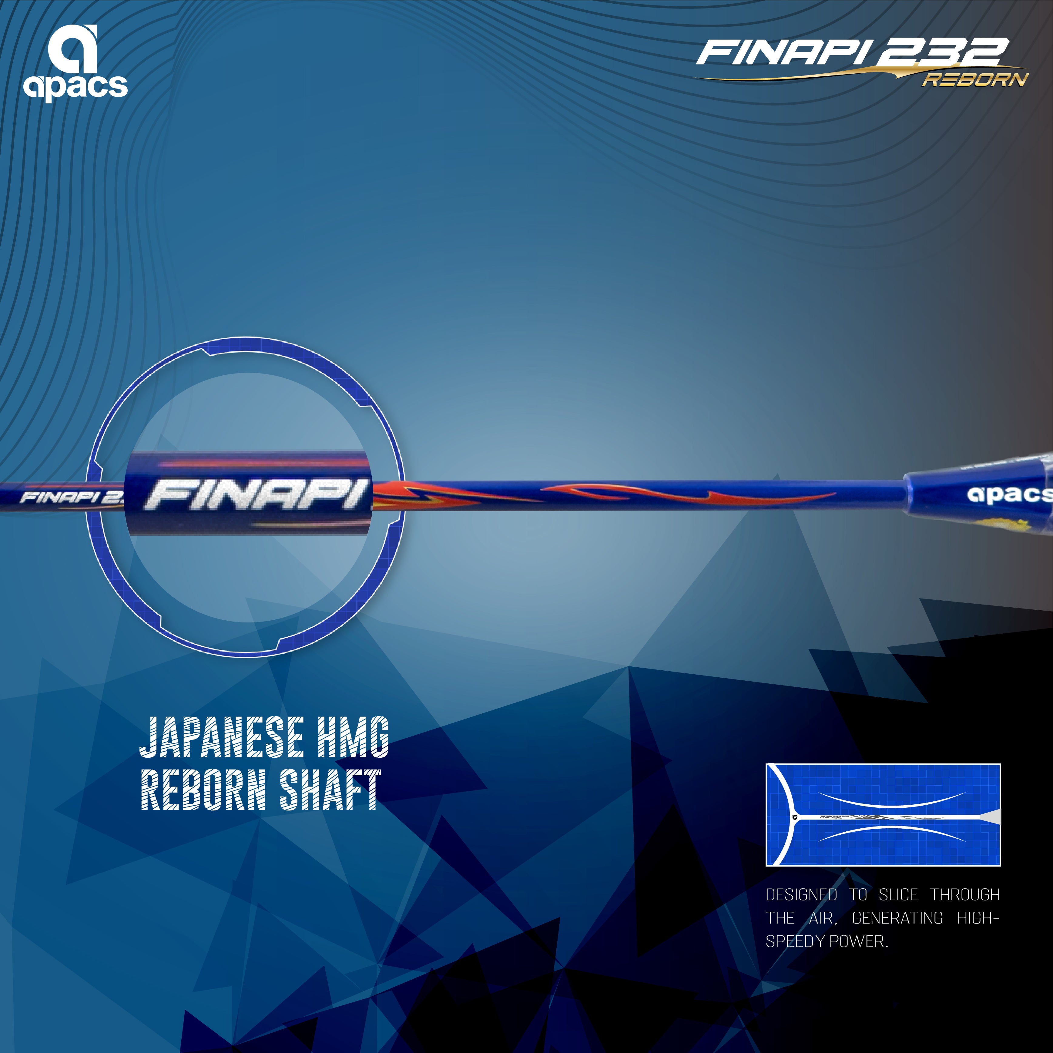 Finapi Racket Apacs Finapi 232 Armor | 38LBS Max Tension | High Modulus Graphite ...