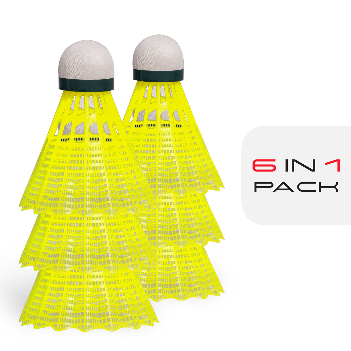 Air King 47 Shuttlecock (natural cork, high quality nylon shuttlecock) pack of 6 in 1 tube