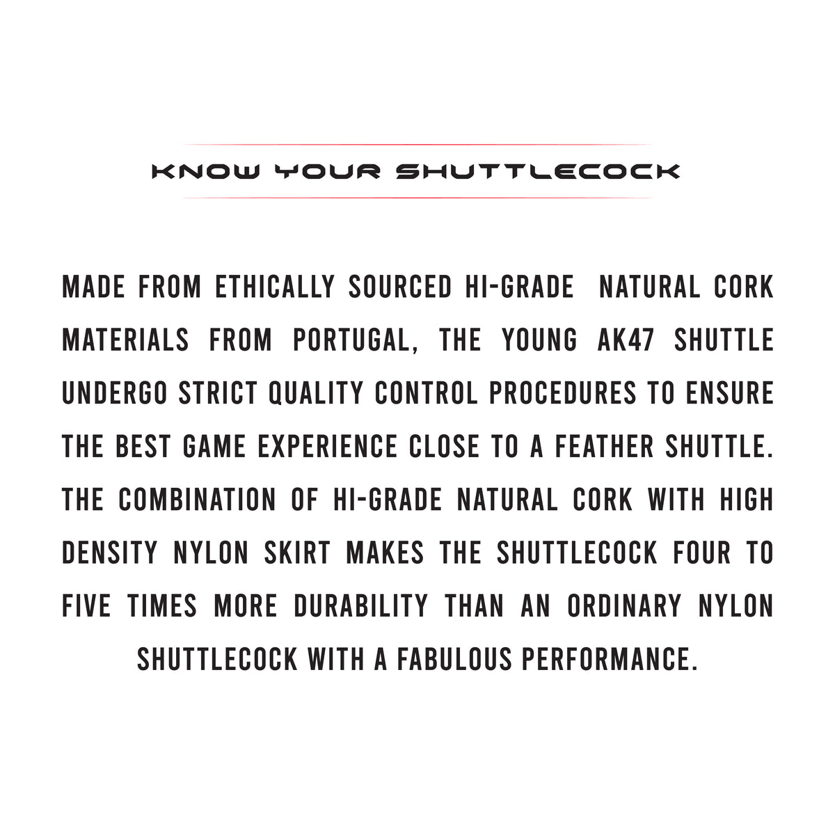 Air King 47 Shuttlecock (natural cork, high quality nylon shuttlecock) pack of 6 in 1 tube
