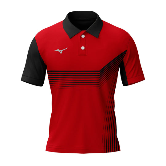 Polo Neck Graphic T-Shirt (RED)